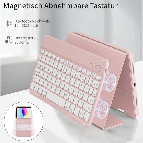 GKABXY Hülle mit Tastatur für iPad A16 11/10 Generation 2025/2022, 11/10.9" – Ansicht 5
