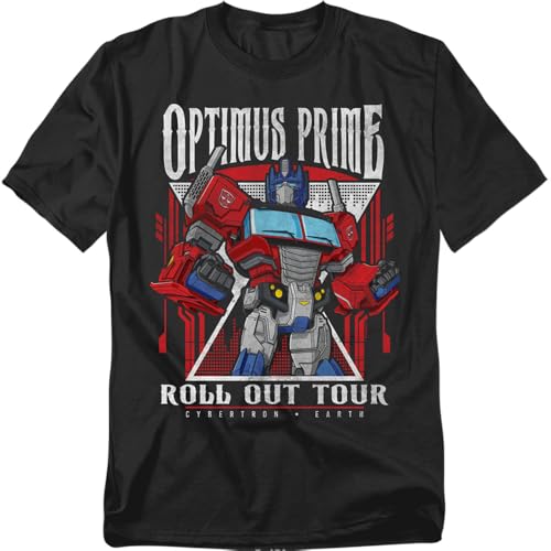Popfunk Transformers Optimus Prime Roll Out Tour Unisex T-Shirt, Black, L