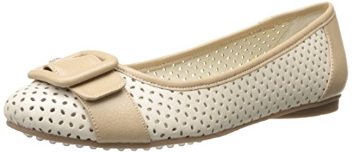 AK Anne Klein Women's Brief Leather Ballet Flat