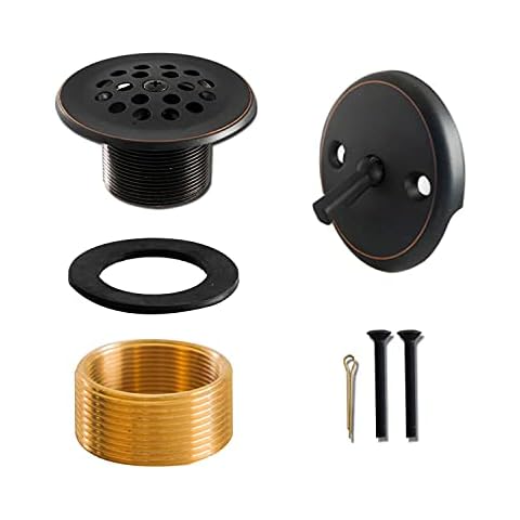 SENTO Bronze Trip Lever BathTub Drain Assembly Stopper Kit, Fit both 1-1/2 Inch or 1-5/8 Inch Strainer and Stopper, Heavy Duty Metal with Matching Screws, Easy Installation, Oil-Rubbed Bronze Cover