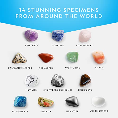 National Geographic Premium Polished Stones - 2 Pounds of 1/2-Inch Tumbled Stones and Crystals Bulk, 4500+ Carats, Rock and Mineral Kit, Rocks for Kids, STEM Toys