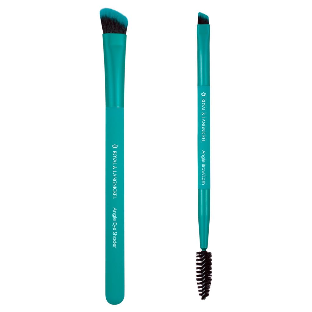 MODA EZGlam Beautiful Brows Duo Travel-Size Makeup Brush Kit – Brow & Lash Brushes, Vegan & Cruelty-Free
