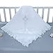 Booulfi Baby Blankets for Boys Girls Nursing Shawl Ribbon Waffle Newborn Blanket Fringe Cross Embroidered White Baby Blanket Neutral,Size 45X45