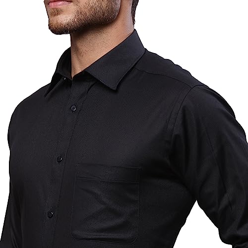 Image of Raymond Men's Pure Cotton Solid Pattern Slim Fit Semi Cutaway Collar Full Sleeve Formal Shirt