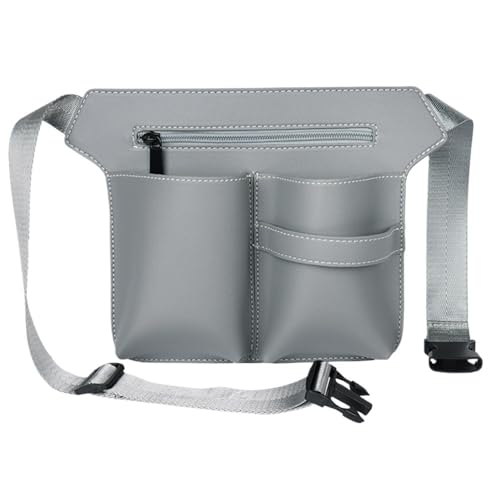 Image of Fashionable Leather Waist and Shoulder Bag, Electric Push Cut Barber(Grey)