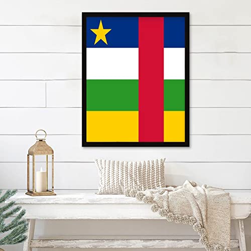 Drapeau Centrafrique cadre noir 40x50 cm décoration table maison - 2