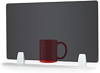 Vista 16 de Icegrey Divisor de escritorio, panel de privacidad, tablero de partición de escritorio de acrílico extraíble con clips para centros de llamadas