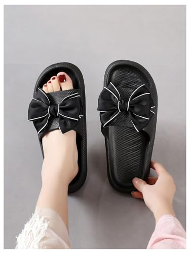 Women's Bow Knot Sandals Open Toe Comfortable Preppy Slide Sandals2