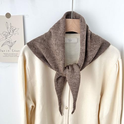 Knit Triangle Scarf for Women Small Head Scarf Aesthetic Accessories Trendy Neckerchief Cottagecore4