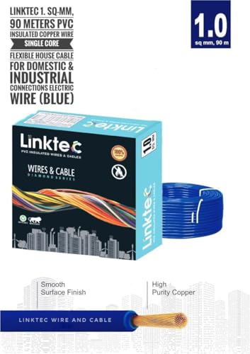 Image of PVC Insulated Wire 90 Meter Copper Wire (BLUE, 1.00 SQ MM)