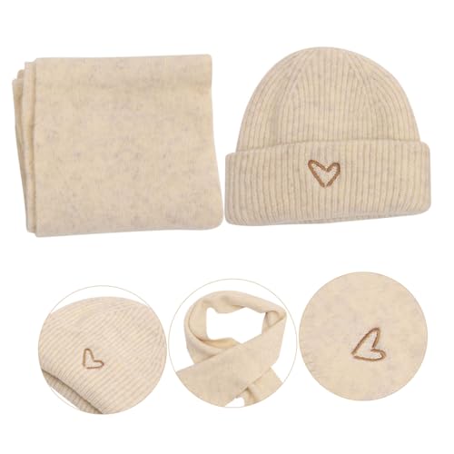 Gorro y bufanda Healeved para niña con bordado de corazón que abraza con suavidad y calor 3