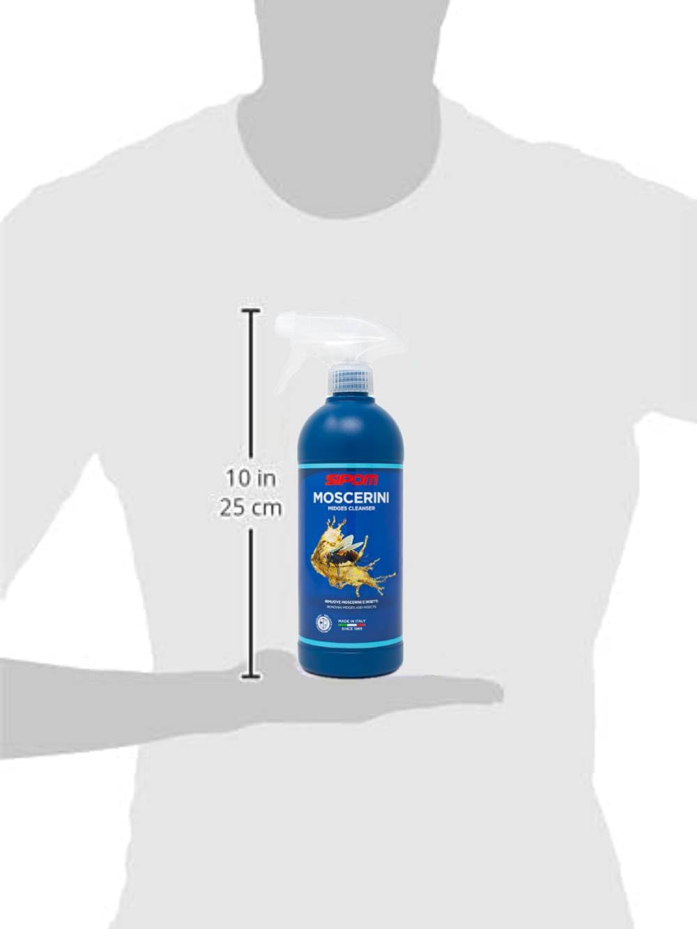 SIPOM MOSCERINI Rimuovi Insetti Auto Spray 500ml | Detergente Moscerini per Carrozzeria, Parabrezza e Fari | Scioglie Insetti Secchi e Sporco Ostinato | Non Danneggia la Vernice | Made in Italy
