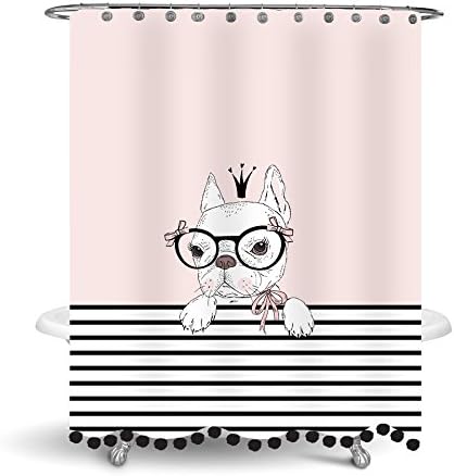 Simply Whimsical Princess Pup Pom Pom Shower Curtain
