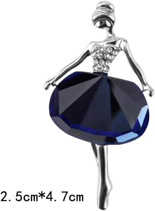 Women's Brooches Pins Vintage Rhinestone Corsage Ballerina Girl Alloy Electroplating Pin Women's Clothing with Brooch (A) - Image 3