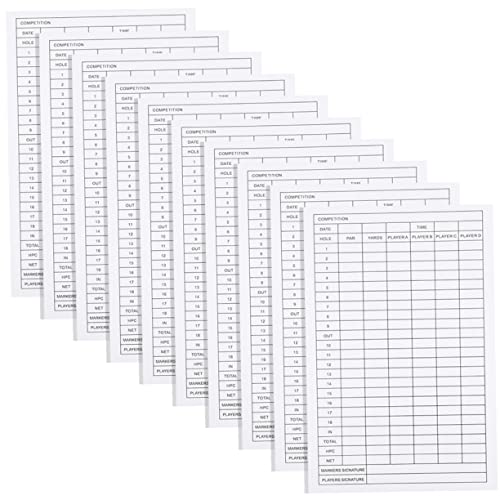 Lurrose – 20 tarjetas de marcador de golf de papel recubierto, portátiles y ligeras para un seguimiento preciso del puntaje en deportes y competiciones miniatura 2