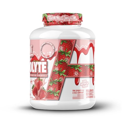 Image of VMI Sports | ProtoLyte Whey Isolate Protein Powder | Low Calorie Whey for Weight Loss and Muscle Gain | Digestive Enzymes | Non-GMO (4.6 lb, Strawberry)