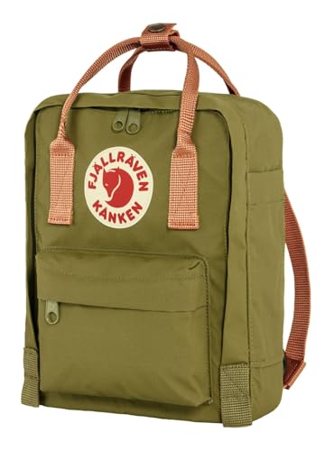 Image of Fjallraven Kanken Mini Backpack - Compact Everyday Carry, Durable Vinylon Fabric - Travel, Foliage Green /Peach Sand