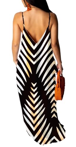 Image of Summer Maxi Dress for Women 2026 Plus Size Sundresses Casual Sexy Floral Sleeveless Beach Long Dress with Pockets
