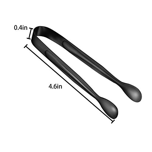 10 Pack Small Ice Tongs Sugar Tongs, Stainless Steel Mini Serving Appetizers Tongs For Party Coffee Tea Wine Bar Kitchen (Black) #TOP5
