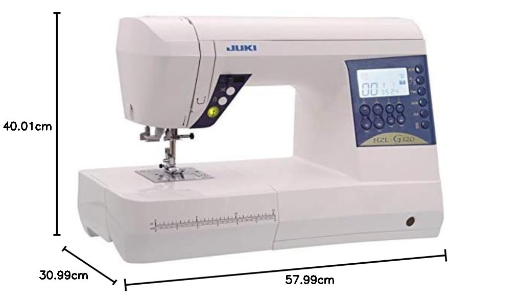 Juki HZL-G320 Computer Nähmaschine, Kompakt-Praktisch-Vielseitig, für kreative Köpfe, aus Aluminium, Weiß, Blau