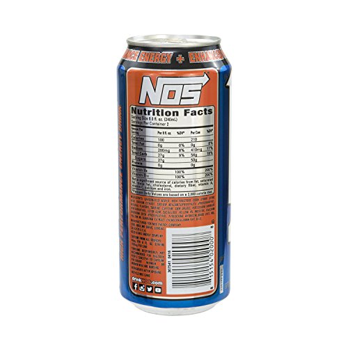 Nos High Performance Energy Drink, 384 Fluid Ounce, 16 Fl Oz (Pack of 24)