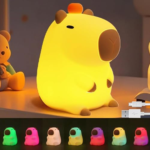 La Mejor Recopilación de Iluminación infantil nocturna al mejor precio. 42 Luz Nocturna Infantil de Conejillo de Indias de Agua Para Niños,Multicolor Lámpara de Noche Táctil Regulable,Lámpara de Noche Portátil Recargable Por USB,Adecuada para...