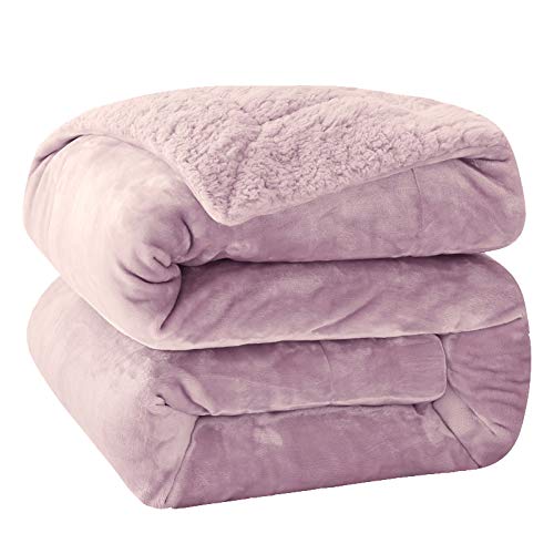 Couverture chaude molleton double corail rose 100x120 plaid hiver double couche