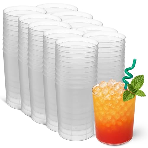 Vasos de Mojito Plástico Duro, vasos para coctell, Cerveza, Refrescos, Reutilizables y Reciclables, Apto para fiestas, bodas, eventos, Plástico duro, Capacidad 330 cc, Pack 100 vasos