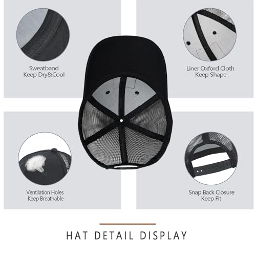 Image of Mens Hat Snapback Trucker Hats Outdoor Gifts for Men Dad Husband Father's Day Leather Pattern Baseball Cap