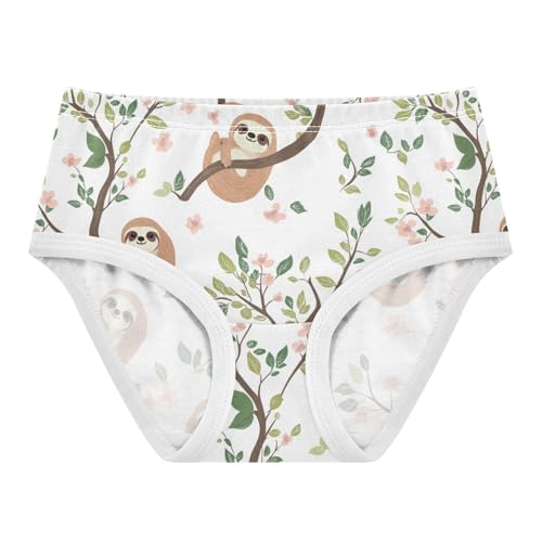 Wusikd Sloth Cherry Girls' Underwear Cotton Flowers Girls Briefs Soft Toddler Underwear 2T