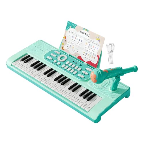 Clavier Piano Enfant avec Mìcro - Jouet Musical 37 Touches | Instrument Électronique Rechargeable | 2 Modes De Jeu Éducatifs, Inclus Pupitre Et Partition, Idéal...
