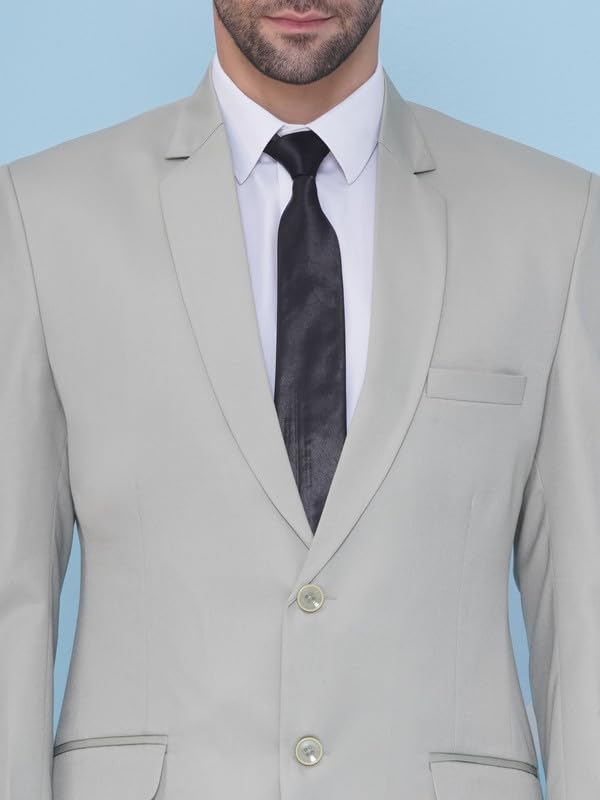 Image of FAVOROSKI Tuxedo Formal Blazers for Men with 2 Pockets | Rayon Slim Fit Single Breasted Blazer | Semi Ethnic Wear Tuxedos | Solid Tuxedo Blazers in Shawl Collar | Blazer for Wedding, Festive, Formal