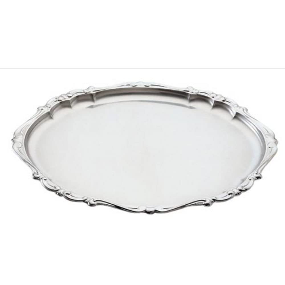 Metallurgica Motta Barocco Stainless Steel Oval Serving Tray, 10.2 x 7.8-Inches