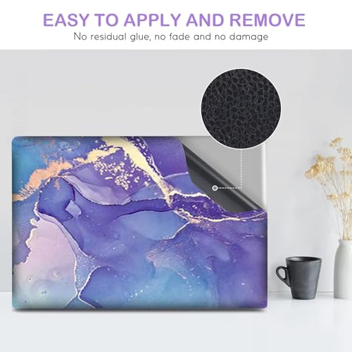 Image of DINKY Laptop Skin Sticker Decal, 12 inch 13 inch 13.3 inch 14 inch 15 inch 15.4 inch 15.6 inch Laptop Universal Reusable Vinyl Skin Stickers Cover Art Decal Notebook PC Personalized Protector-Purple Marble