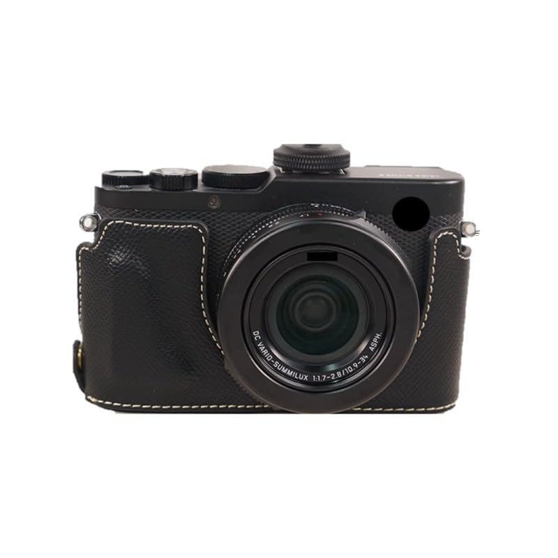 Etui na aparat czarna skóra PU antypoślizgowa ochronna połowa korpusu obudowa bazowa obudowa do kompaktowego aparatu cyfrowego Leica D-Lux 8