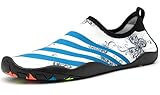  Sixspace Badeschuhe Wasserschuhe Strandschuhe Wasserdicht Schnell Trocknend Slip On Breathable Aquaschuhe Schwimmschuhe Surfschuhe für Herren Damen,Weiß 45 EU
