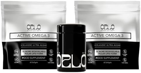 Orlo Omega 3 – Vegan Triple Strength Omega3s Supplement – Plant Based DHA & EPA Fatty Acids – Algae Omega-3 Oil – Krill or Fish Oil Alternative (120 Mini Softgels Kit)