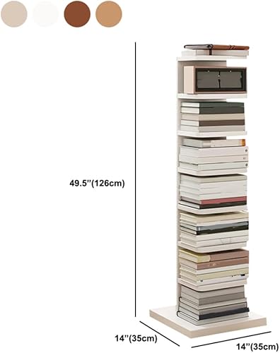 Miniatura 10 de LITFAD Moderno estante geométrico para libros con estantes rectangulares, estantería de madera para sala de estar, estantería de piso para oficina