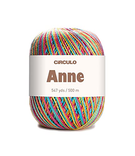 Image of CIRCULO Anne Yarn for Crocheting & Knitting, 100% Mercerized Brazilian Virgin Cotton, Soft Fingering Weight, 547 Yds, 5.19 Oz - Color