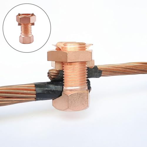 split bolt connector high strength copper grounding clamps for completing ground bonding to bare wires tj-16 6 pcs