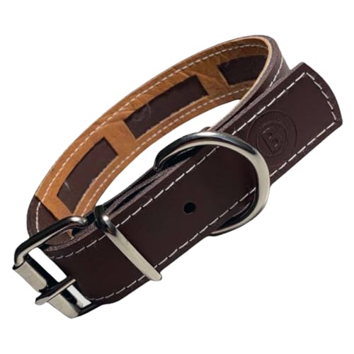 BUYWITHLOVE - Collare per cani grande con custodia per cani antiparassitari, collare per cani medi, realizzato a mano in pelle di prima qualità che protegge le pulci e prolunga la durata