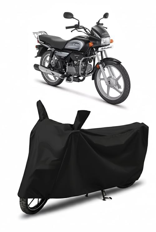 Waterproof Bike Cover for Hero Splendor Plus | All Weather Protection from Rain, Dust, UV Rays & Scratches with Mirror Pockets & Buckle Belt | Splendor Plus Bike Cover-image-2