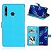 Produktbild Laybomo Handyhülle für Huawei Enjoy 9s Hülle Ledertasche Weiches Gummi Silikon TPU Haut Beutel Schützend Stehen Bilderrahmen Brieftasche Schale Tasche Schuzhülle für Huawei Enjoy 9s (Blau)