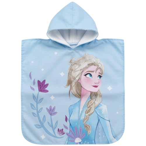 Disney Toalla de poncho de baño Anna y Elsa Queen Ice Queen Anna y Elsa, algodón de secado rápido, 50 x 100 cm, para niños de 2 a 8 años, con diseño Olaf con capucha (ELSA-Olaf)