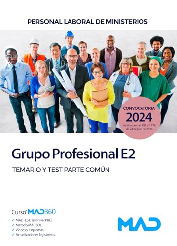 Portada de Personal Laboral de Ministerios Grupo Profesional E2. Temario y test parte común