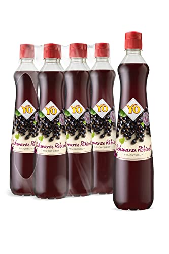 YO Sirup Schwarze Johannisbeere (6 x 700 ml) 1x Flasche ergibt bis zu 6 Liter Fertiggetränk ohne Süßungsmittel Farb- & Konservierungsstoffe vegan