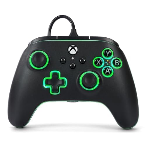 PowerA Advantage Wired Controller for Xbox Series X|S with Lumectra – Black, gamepad, wired video game controller, gaming controller, works with Xbox One and Windows 10/11, officially licensed