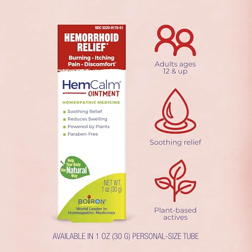 Boiron HemCalm Ointment for Hemorrhoid Relief of Pain, Itching, Swelling or Discomfort - 1 oz - image 3