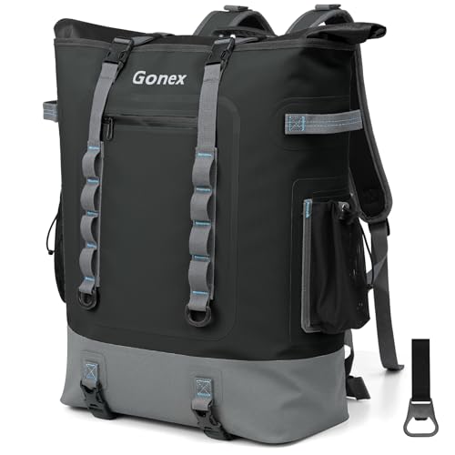 Gonex 40-Can Insulated Backpack Cooler – Waterproof Nylon TPU, Leakproof Soft