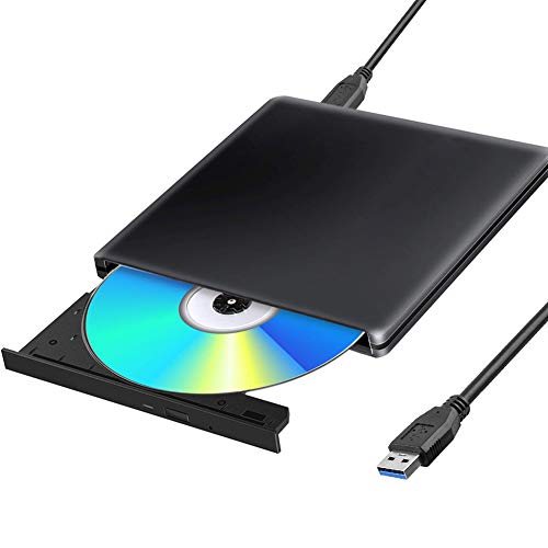 External Blu Ray DVD Drive Burner, Portable Ultra USB 3.0 Slim Blu Ray CD DVD Burner Player Reader Writer Disk for Mac OS, Windows 7/8.1/10 /Linxus, Laptop, PC (Black)